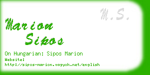marion sipos business card